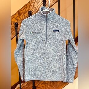 Patagonia Better Sweater 1/4 Zip Heathered Gray Company Logo SZ. Small unisex